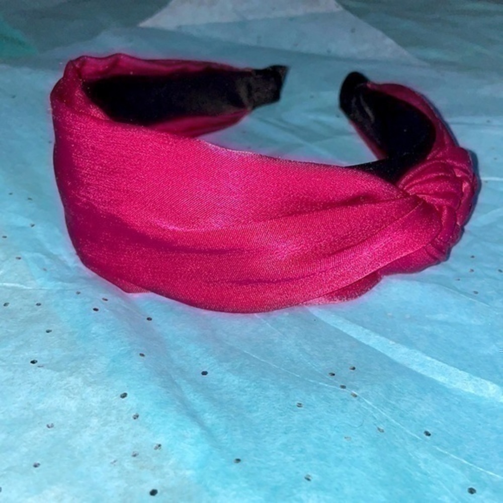 Set of 2 headband Wardani fuchsia braided side knot wide+ front knot headband - Picture 5 of 12